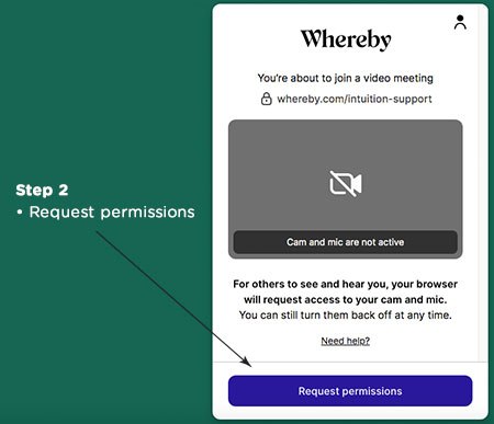 Whereby Step 2: Request permissions