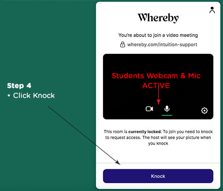 Whereby Step 4: Knock & Wait for Tutor